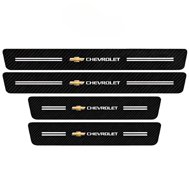 4 Pack Door Sill Protector With Carbon Film Anti Scratch-Car Door Sills