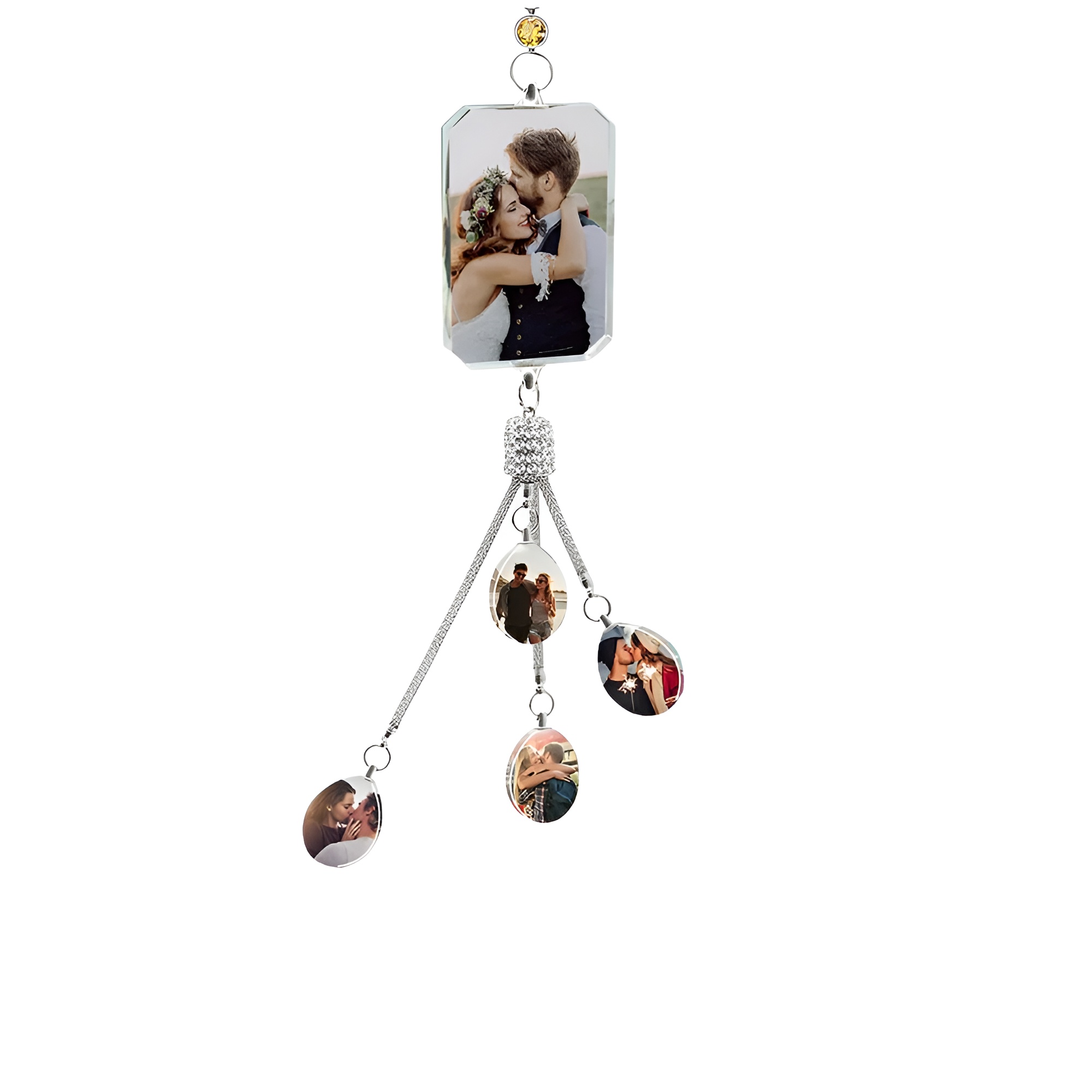 Personalized Photo Crystal Car Hanging Pendant