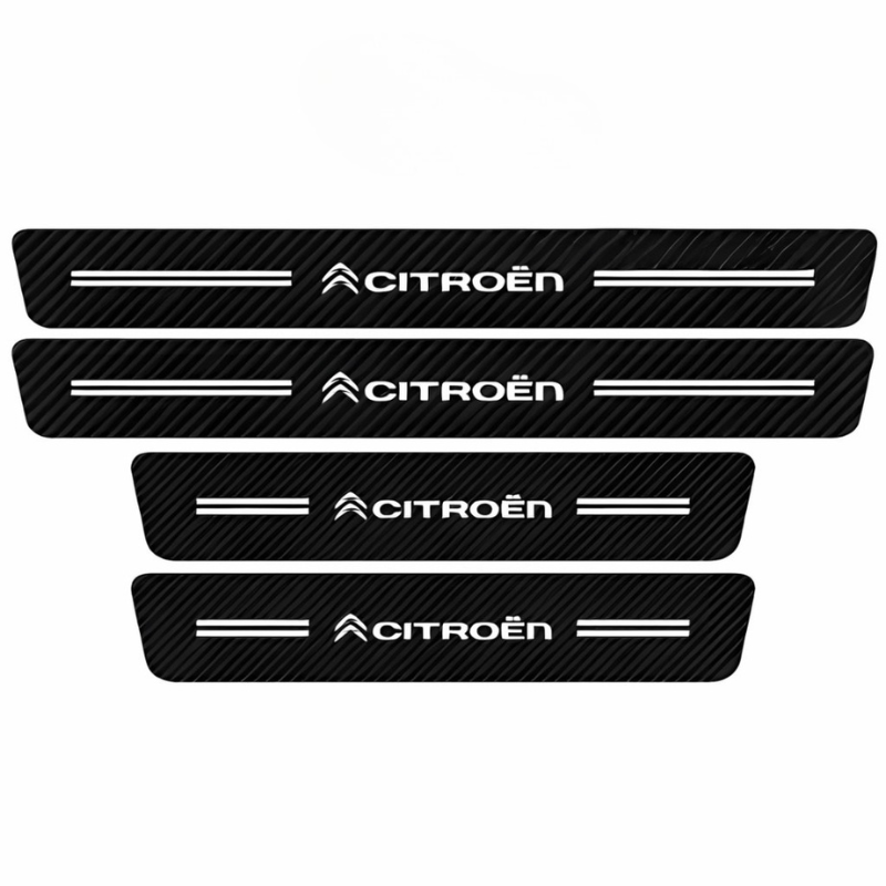 4 Pack Door Sill Protector With Carbon Film Anti Scratch-Car Door Sills