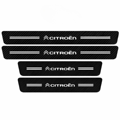 4 Pack Door Sill Protector With Carbon Film Anti Scratch-Car Door Sills