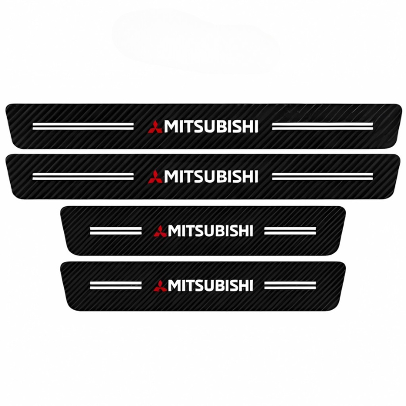 4 Pack Door Sill Protector With Carbon Film Anti Scratch-Car Door Sills