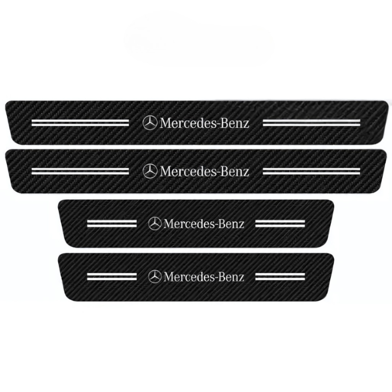 4 Pack Door Sill Protector With Carbon Film Anti Scratch-Car Door Sills