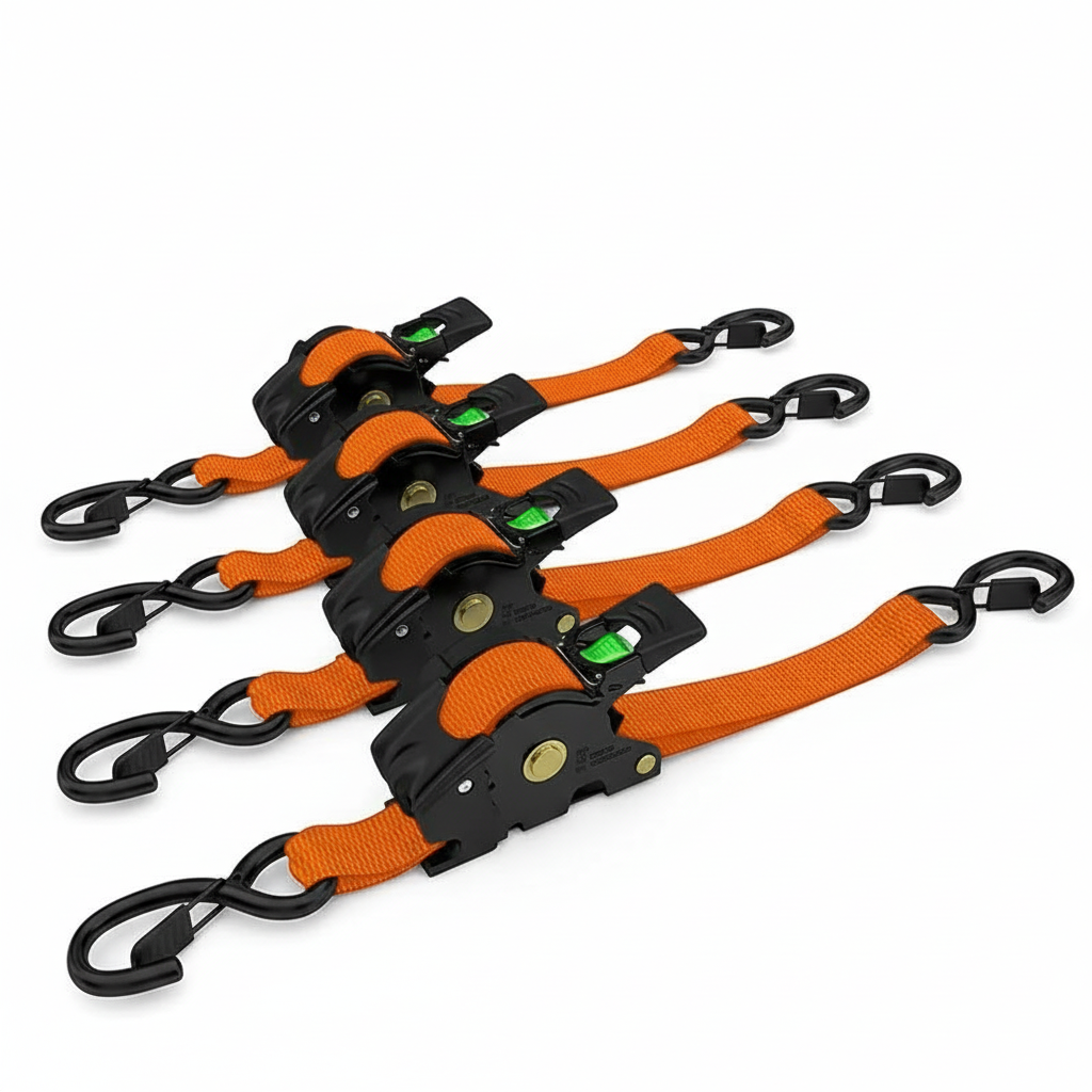 Pack Of 2 Heavy Duty Retractable Tie Down Straps 