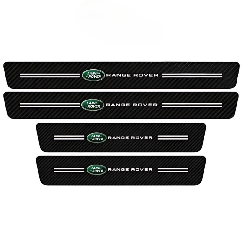 4 Pack Door Sill Protector With Carbon Film Anti Scratch-Car Door Sills