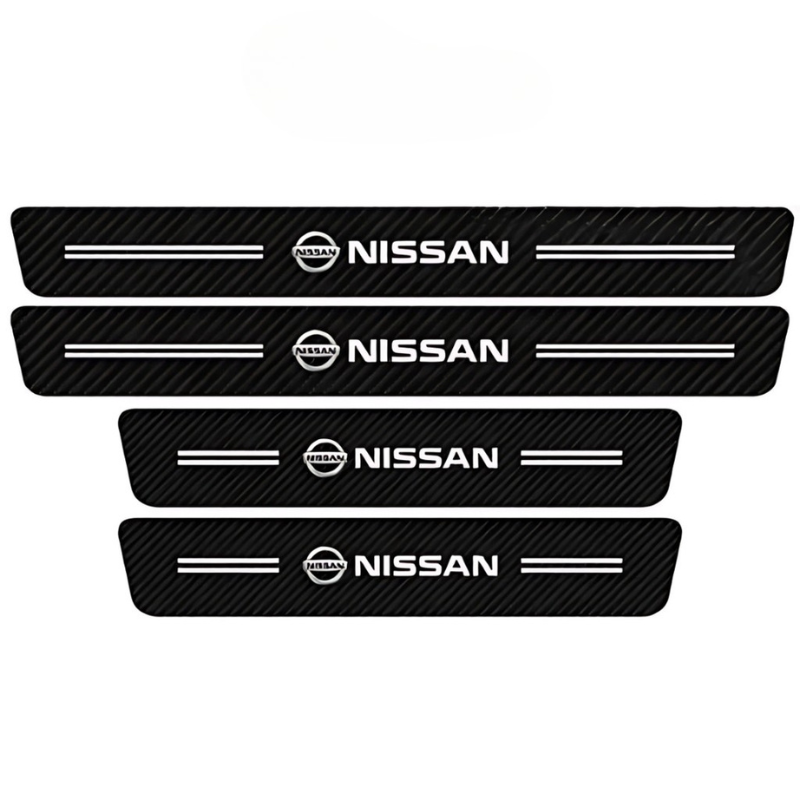 4 Pack Door Sill Protector With Carbon Film Anti Scratch-Car Door Sills