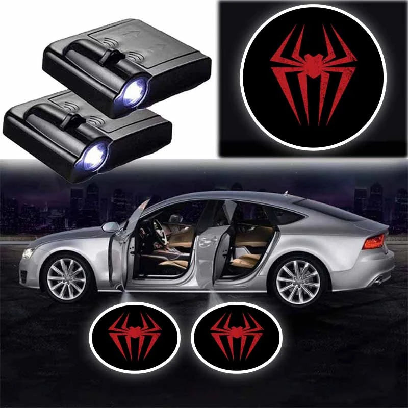 Set Of 2 Marvel Spiderman Car Door Lights-Car Door Sills