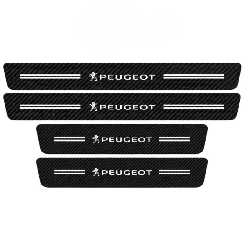 4 Pack Door Sill Protector With Carbon Film Anti Scratch-Car Door Sills