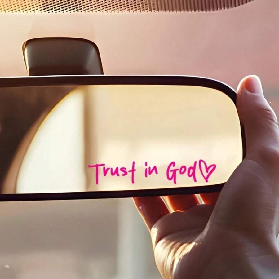 Trust In God Mirror Stickers Self Adhesive Christian Church Decor
