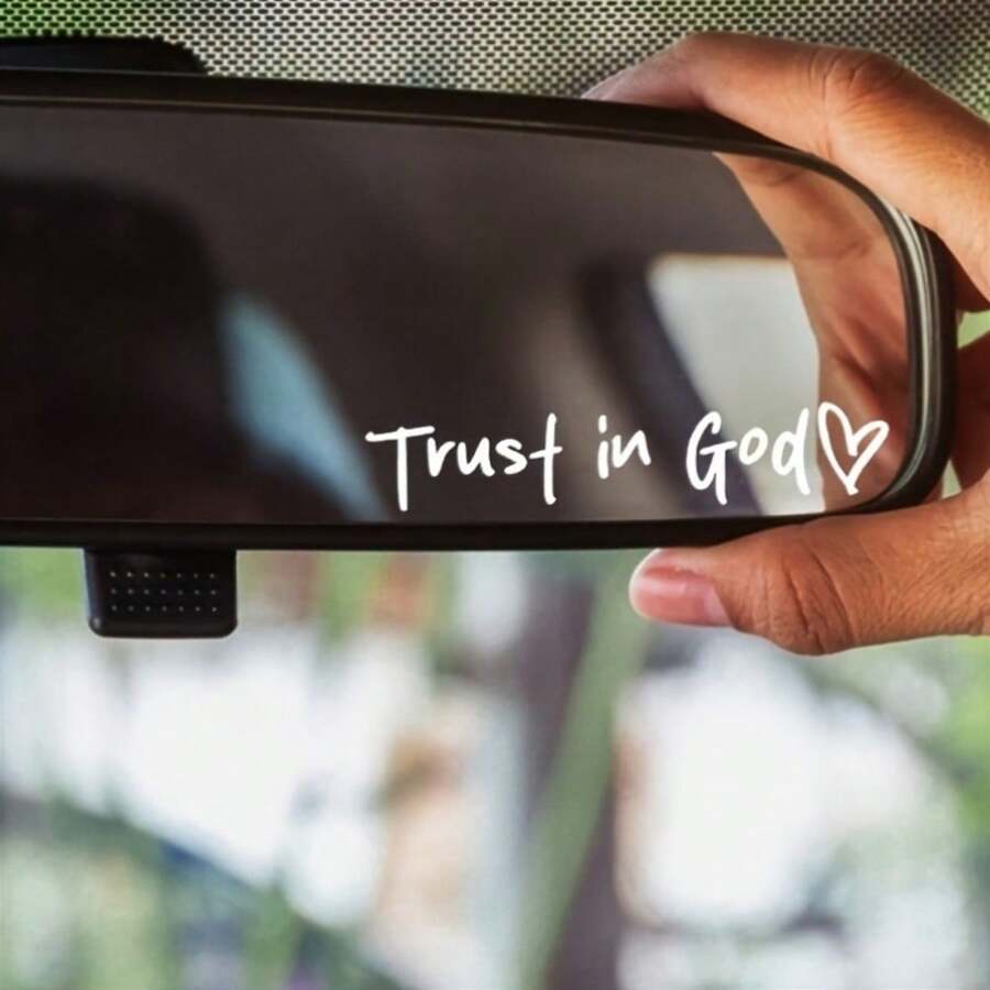 Trust In God Mirror Stickers Self Adhesive Christian Church Decor