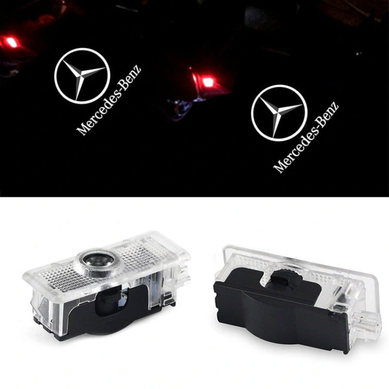 Set Of 2 Benz Mercedes Door Light Logo-Car Door Sills