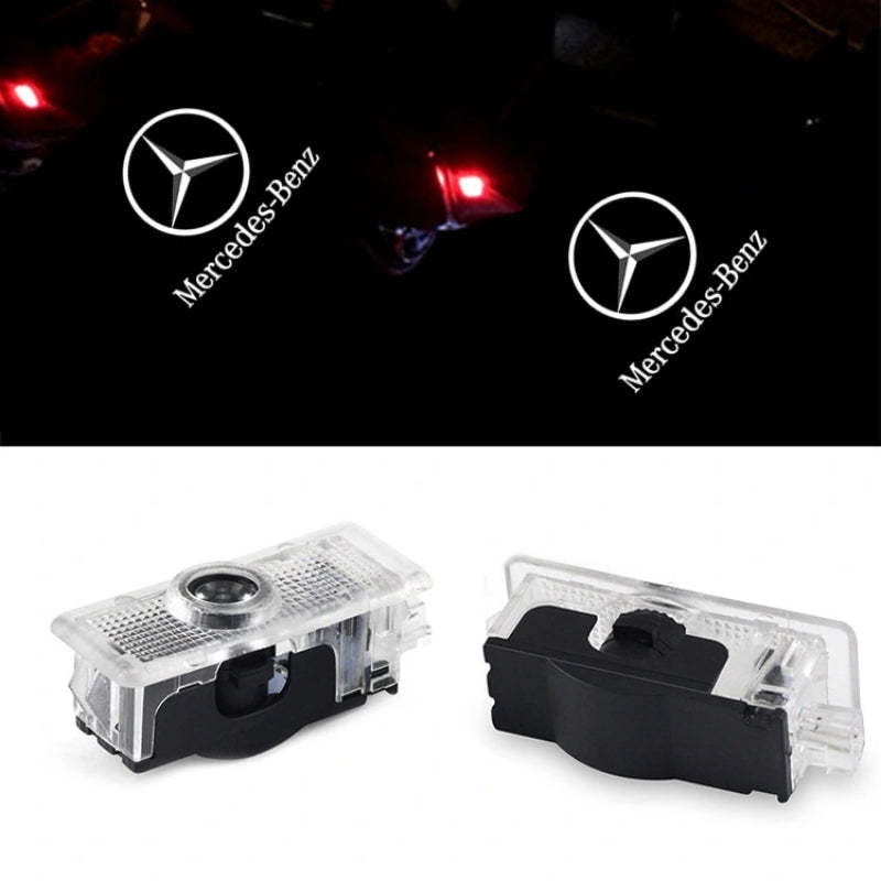 Set Of 2 Benz Mercedes Door Light Logo-Car Door Sills