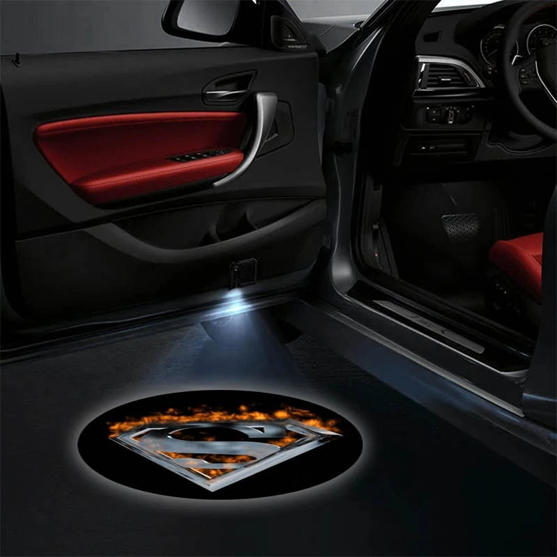 Set Of 2 Superman Car LED Lights-Car Door Sills