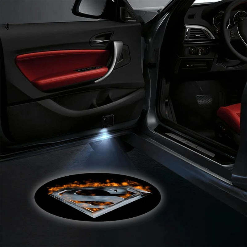 Set Of 2 Superman Car LED Lights-Car Door Sills