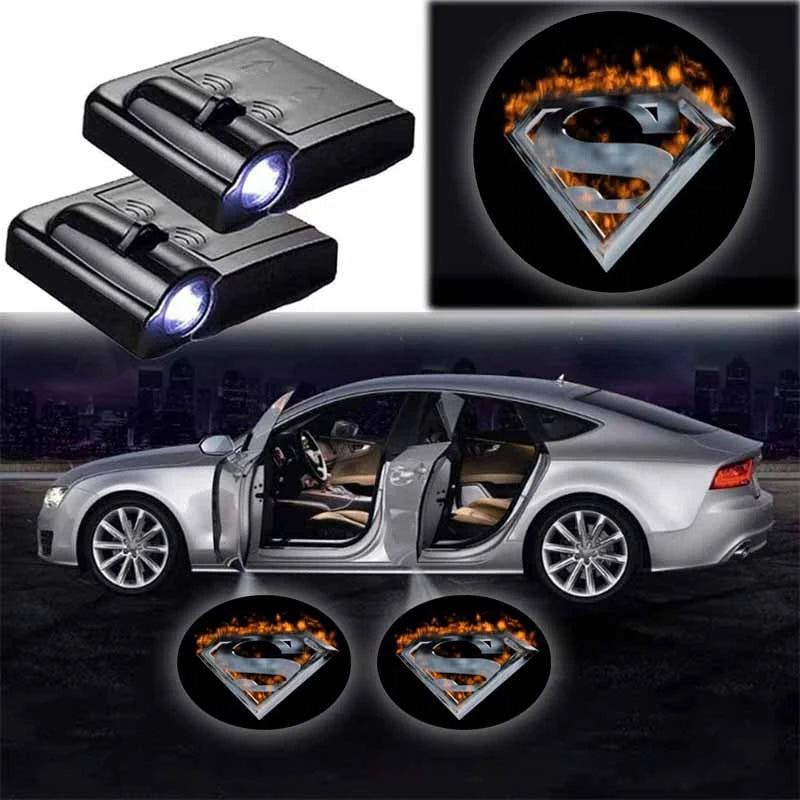 Set Of 2 Superman Car LED Lights-Car Door Sills