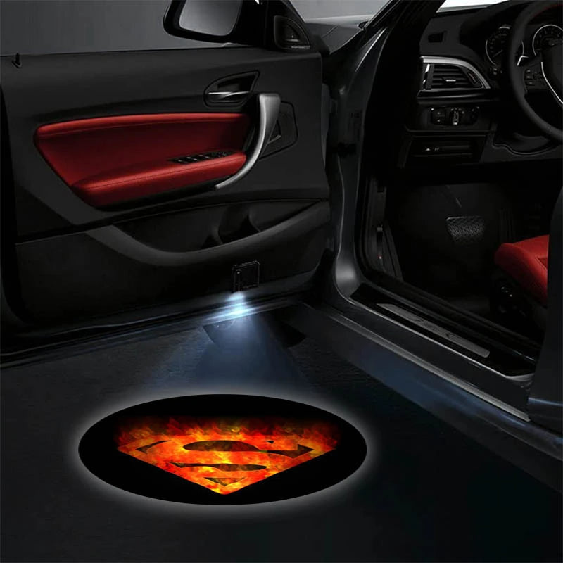 Set Of 2 Superman Car Logo Lights-Car Door Sills