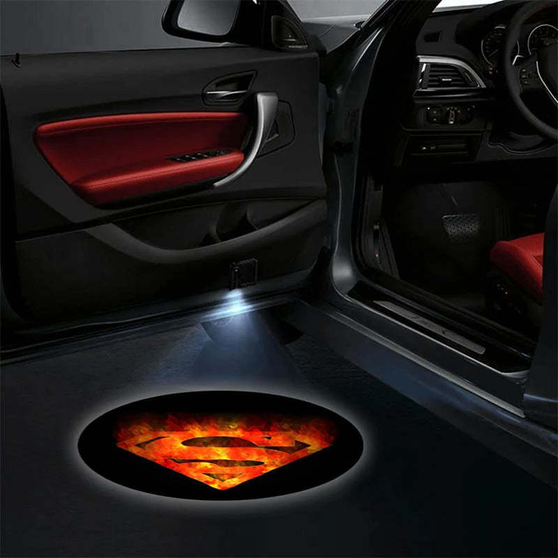 Set Of 2 Superman Car Logo Lights-Car Door Sills