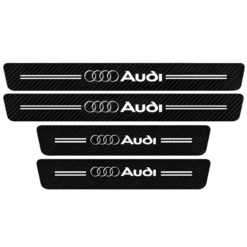 4 Pack Door Sill Protector With Carbon Film Anti Scratch-Car Door Sills