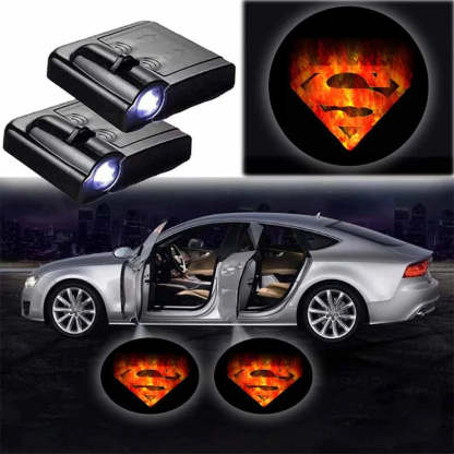 Set Of 2 Superman Car Logo Lights-Car Door Sills