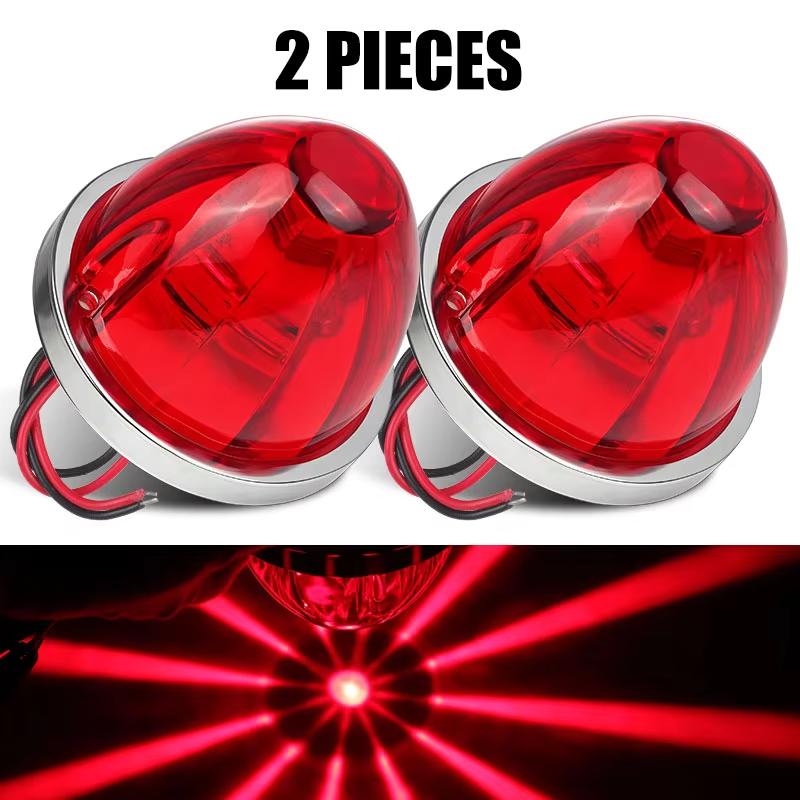 2 Piece LED Watermelon Side Marker Turn Signal Lights Set For Truck Trailer  