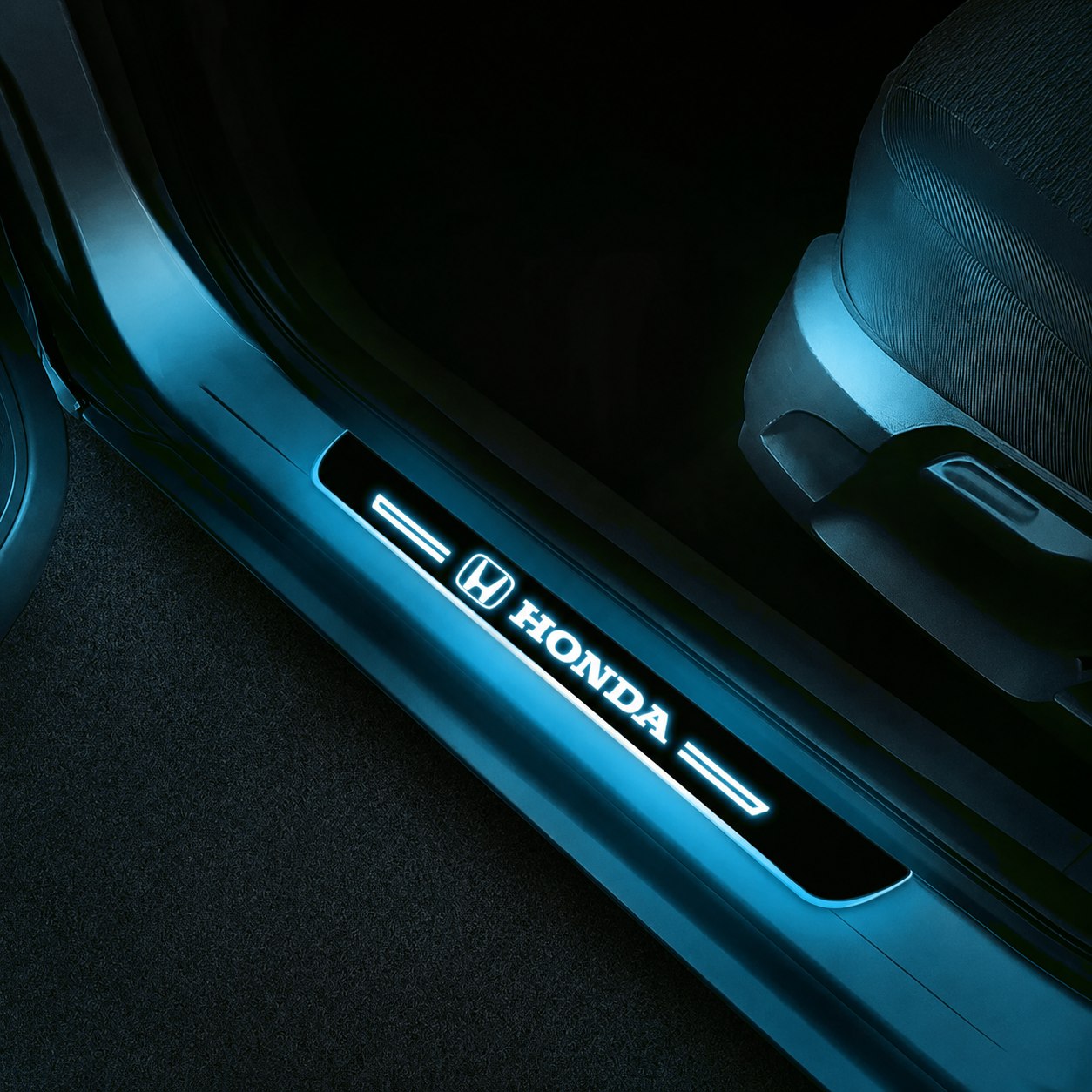 LED Door Sills Pro - HONDA ice-blue color-changing LED door sill