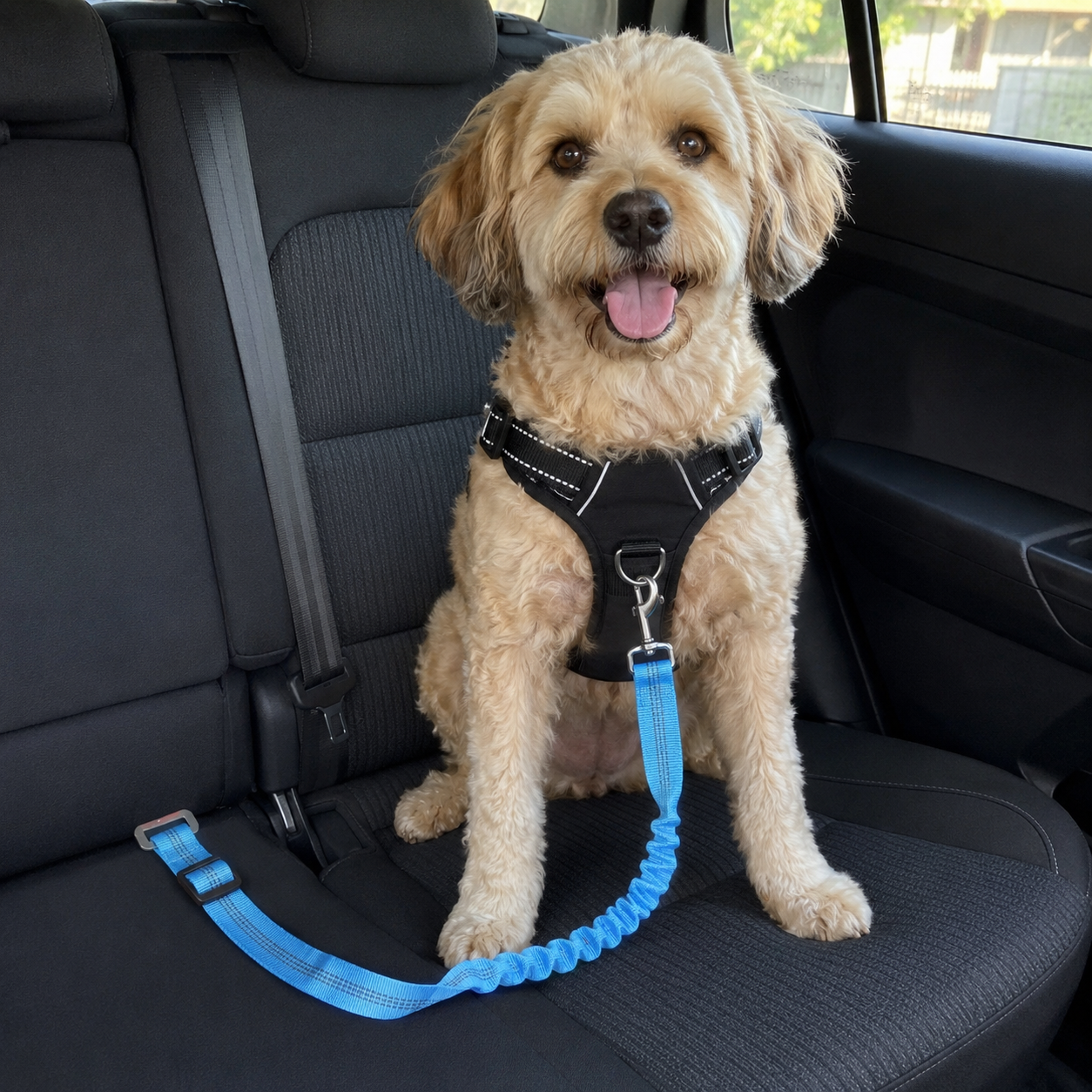 Retractable Pet Car Seat Belt Floral Travel Leash For Dogs And Cats