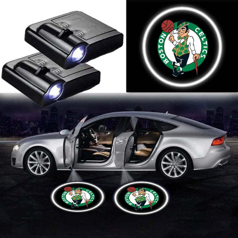 Pack Of 2 Boston Celtics Car Logo Lights-Car Door Sills