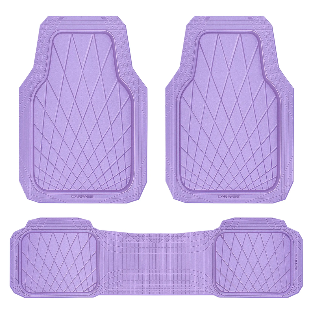 Heavy Duty Rubber Car Floor Mats, Waterproof Universal Trim-to-Fit Car Mats All Weather