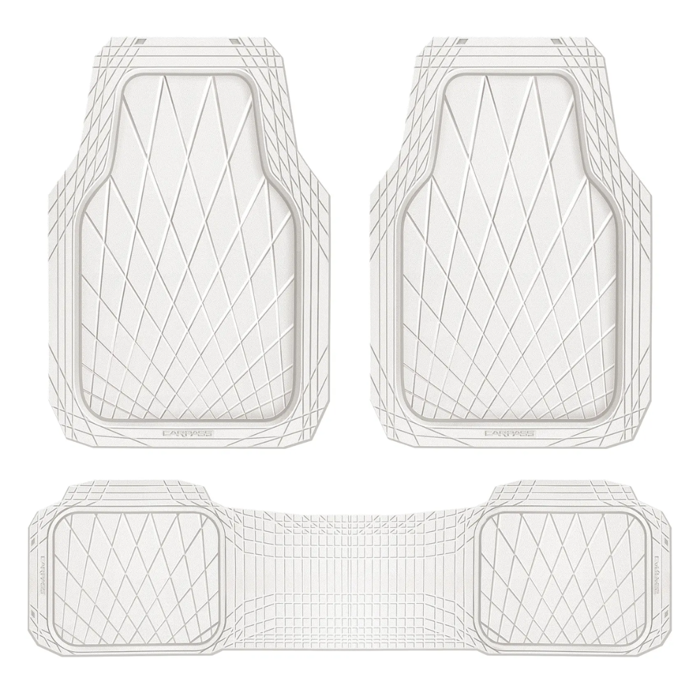 Heavy Duty Rubber Car Floor Mats, Waterproof Universal Trim-to-Fit Car Mats All Weather