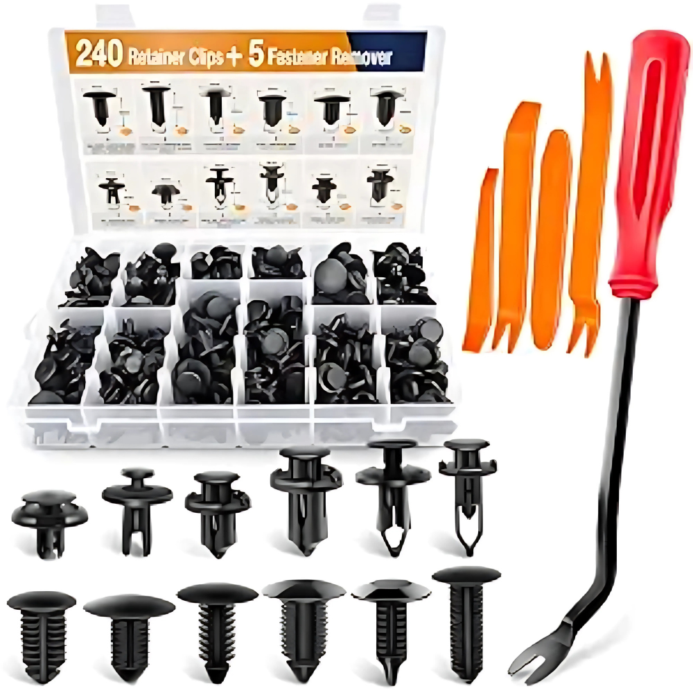 Assorted Auto Retainer Clips And Fastener With Removal Tool Kit-Car Door Sills