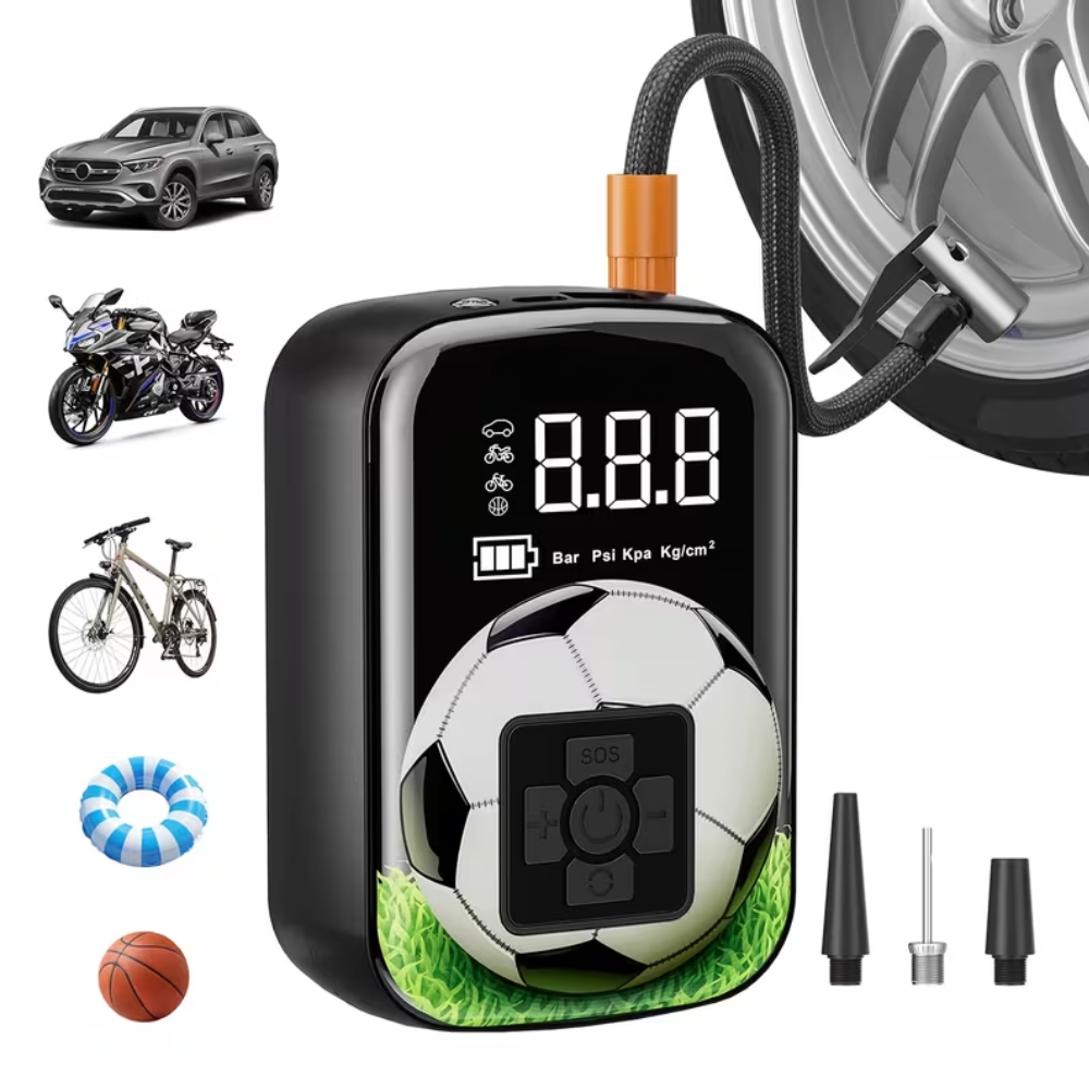 Battery Powered Portable Air Compressor For Cars And Bicycles