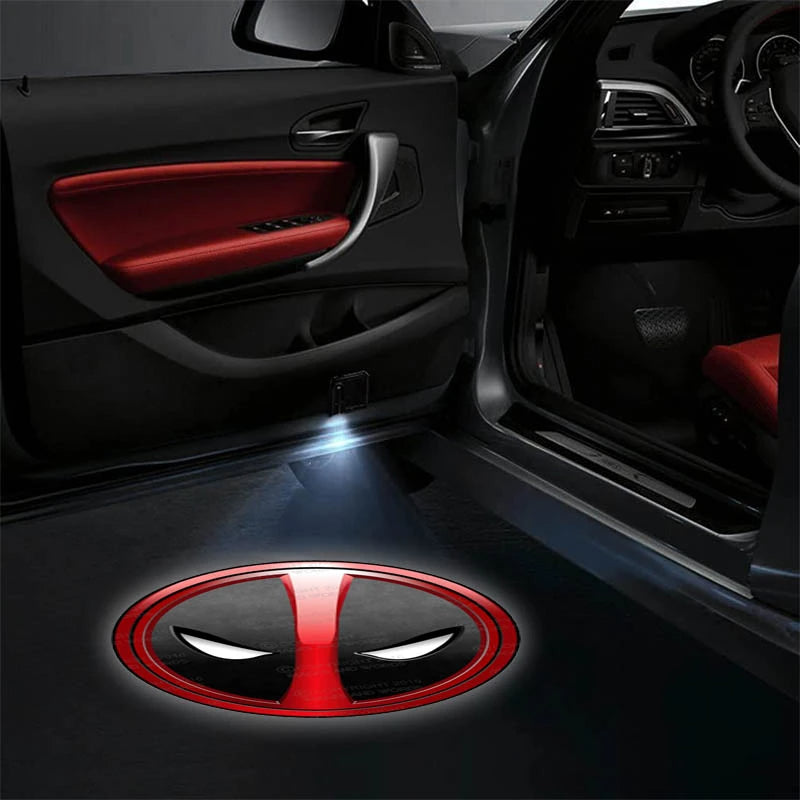 Set Of 2 Marvel Deadpool Car Lights-Car Door Sills
