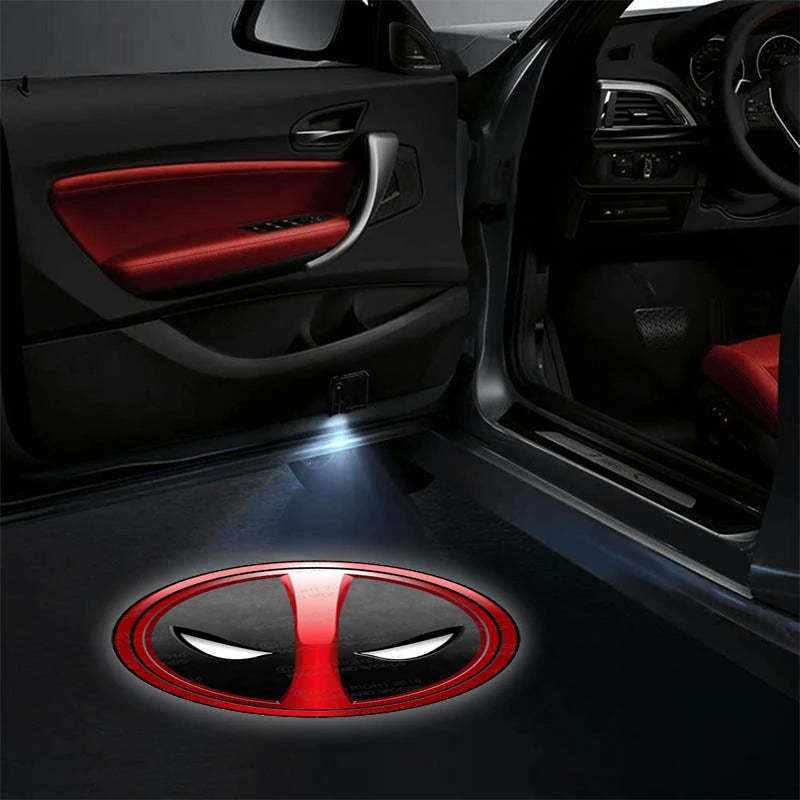 Set Of 2 Marvel Deadpool Car Lights-Car Door Sills