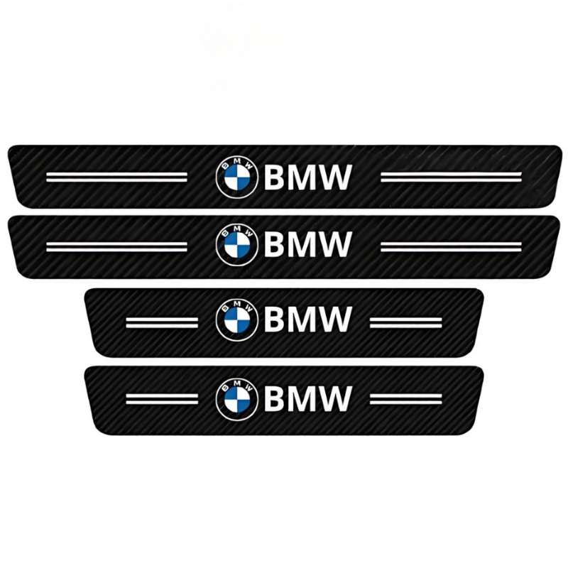 4 Pack Door Sill Protector With Carbon Film Anti Scratch-Car Door Sills