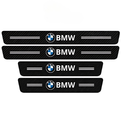 4 Pack Door Sill Protector With Carbon Film Anti Scratch-Car Door Sills