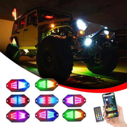 Set Of 6 Waterproof RGB Rock Lights-Car Door Sills