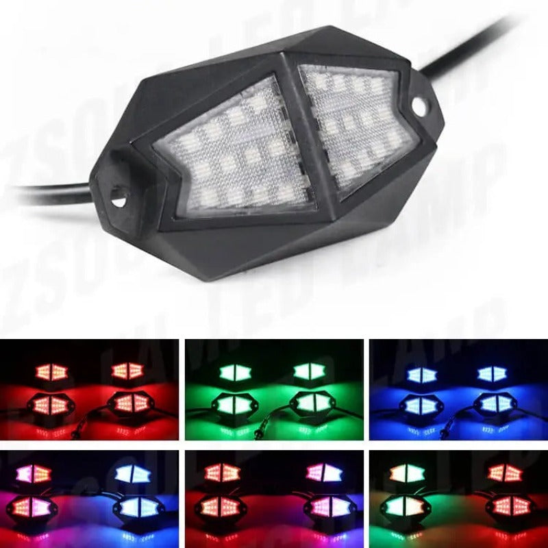 Set Of 6 Waterproof RGB Rock Lights-Car Door Sills