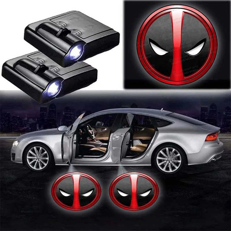 Set Of 2 Marvel Deadpool Car Lights-Car Door Sills