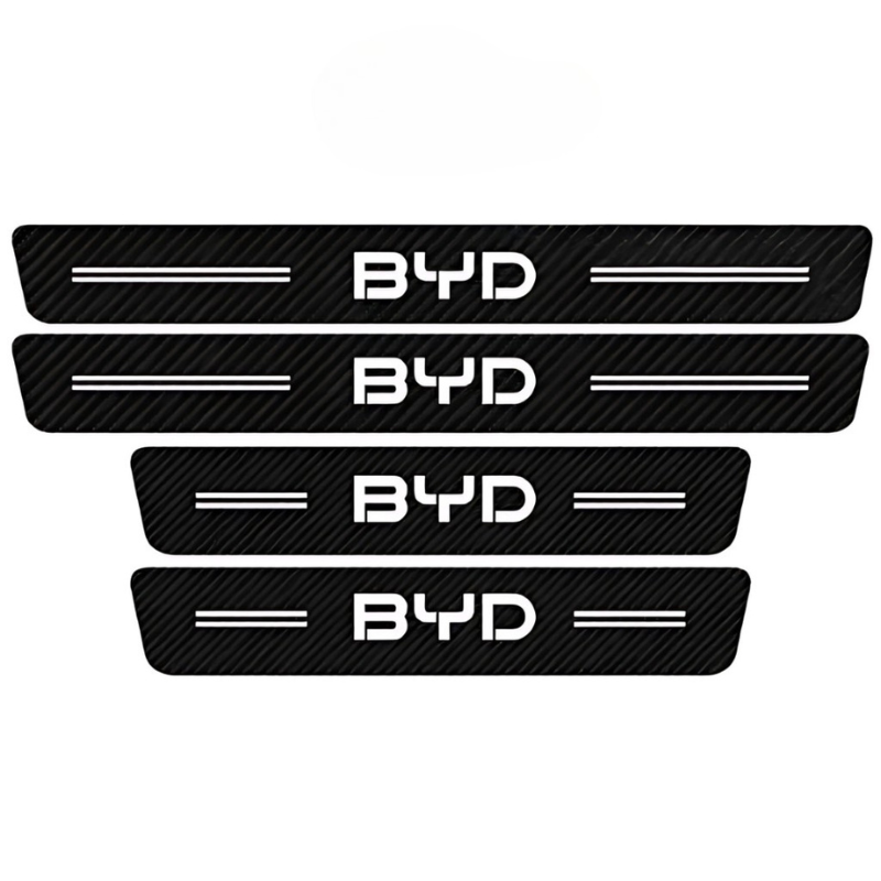 4 Pack Door Sill Protector With Carbon Film Anti Scratch-Car Door Sills