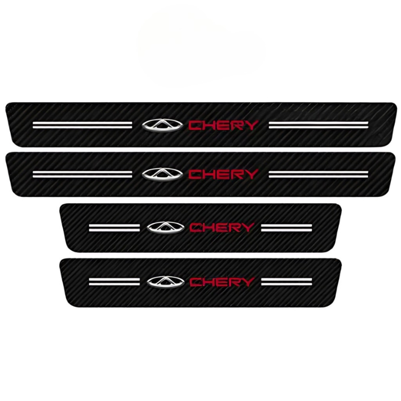 4 Pack Door Sill Protector With Carbon Film Anti Scratch-Car Door Sills