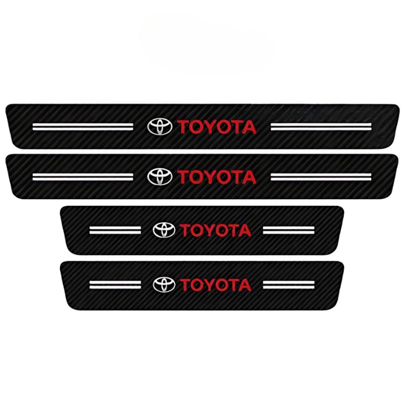 4 Pack Door Sill Protector With Carbon Film Anti Scratch-Car Door Sills