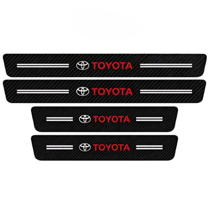 4 Pack Door Sill Protector With Carbon Film Anti Scratch-Car Door Sills