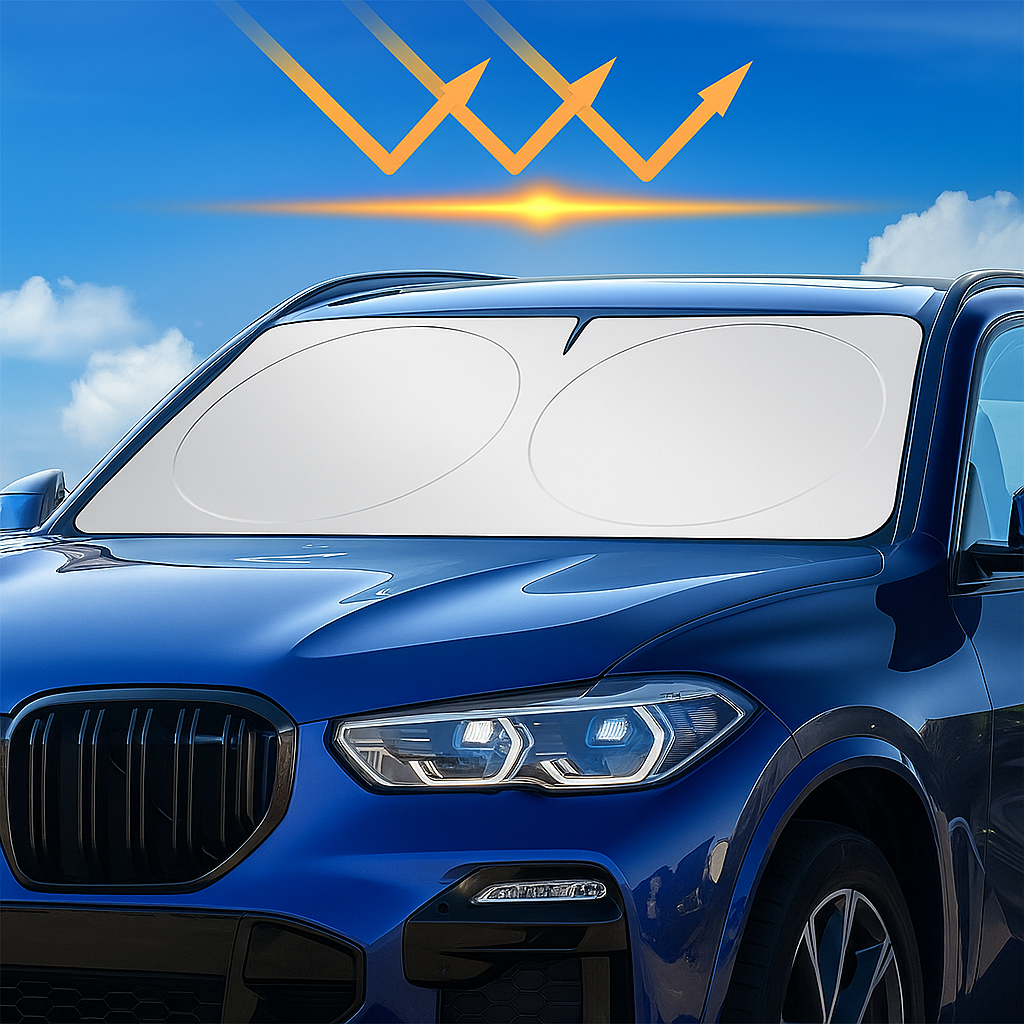 240T Thickened Glass Sunshade With Storage Bag For Car Windshield