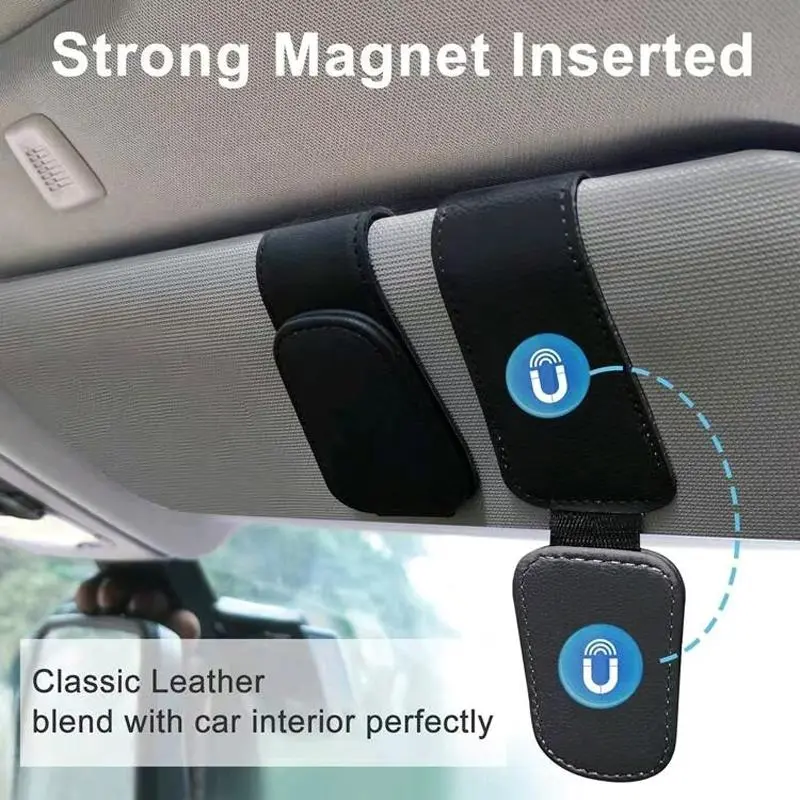Magnetic Visor Clip Mount Card Slot Holder For Cars