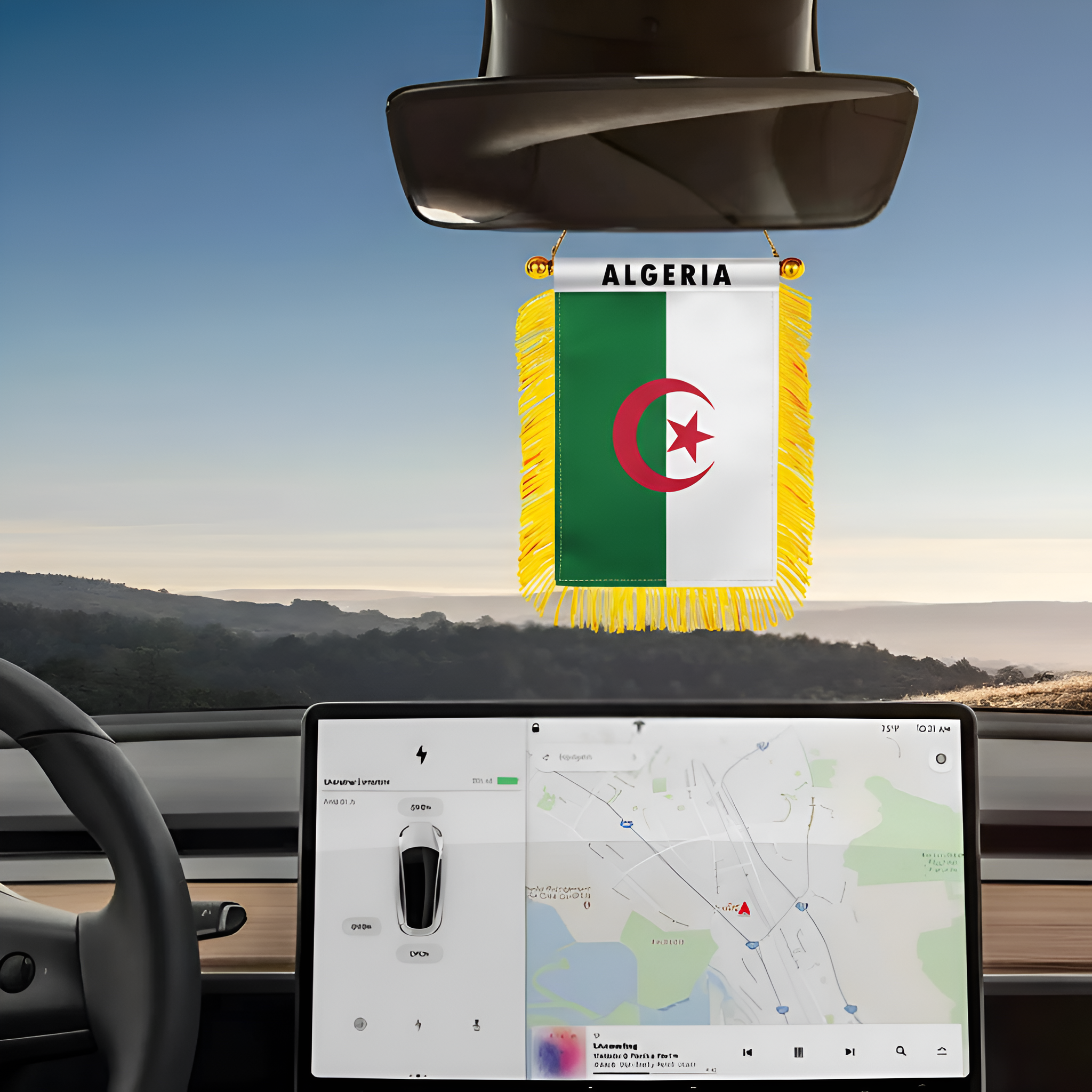 Official FIFA 2026 Algeria Car Window Mini Decorative Flag