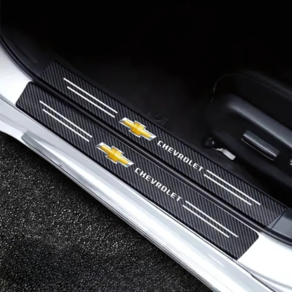 4 Pack Door Sill Protector With Carbon Film Anti Scratch-Car Door Sills