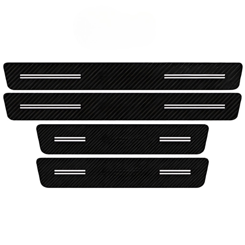 4 Pack Door Sill Protector With Carbon Film Anti Scratch-Car Door Sills