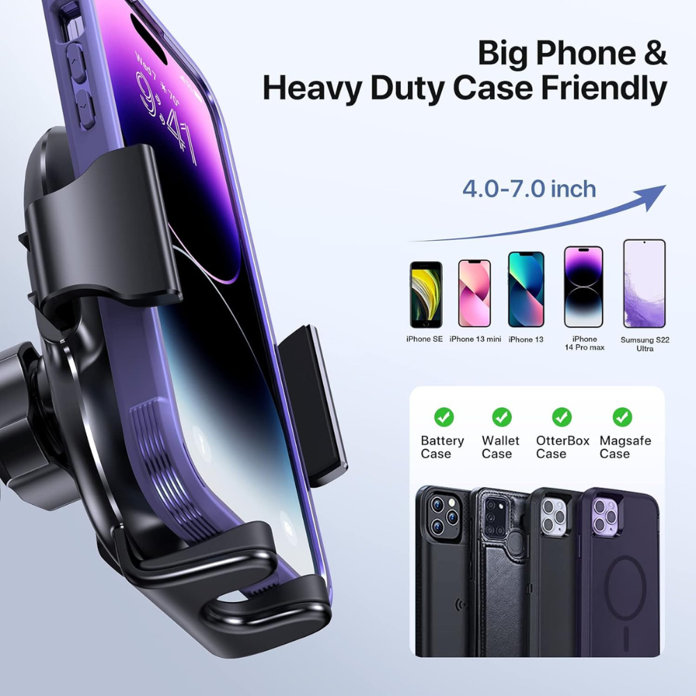 3 In 1 Cell Phone Holder For Dashboard Windshield Vent Mount-Car Door Sills