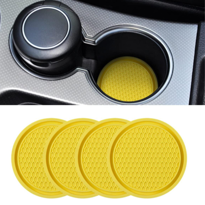 4 Pieces Universal Non Slip Car Cup Holder Coaster Set-Car Door Sills