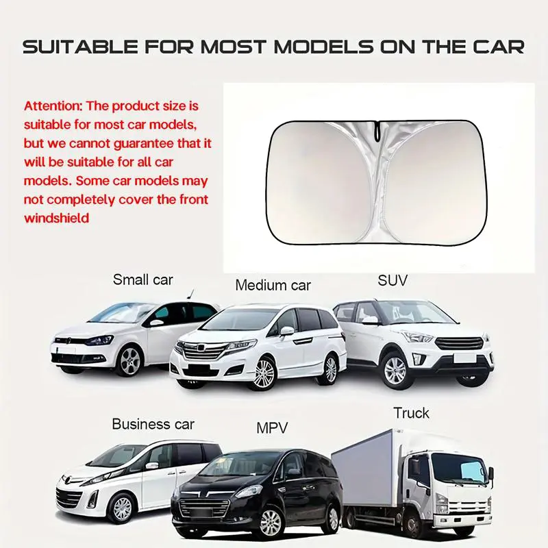 Portable Thermal Insulation Front Windshield Sun Visor & Shade, Windshield Cover, Exterior Outside Accessory for Cars, SUVs, Trucks, Automotive Glass Sunshade, Car Sun Shades Outside Car #GLOBAL PICKS