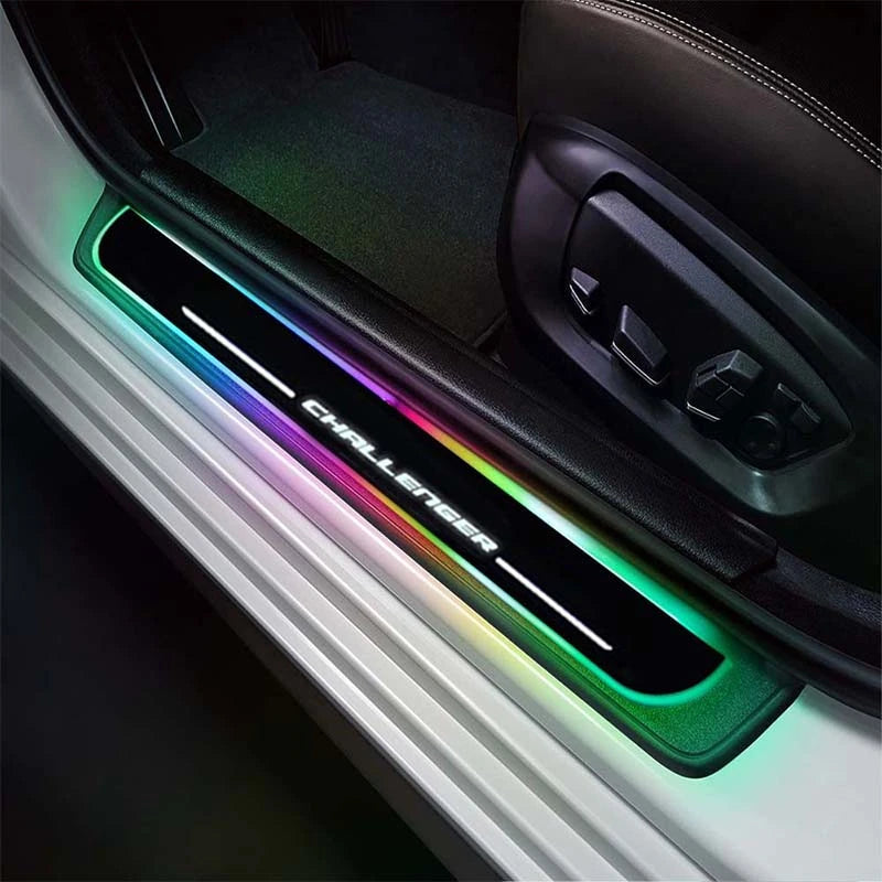 LED Wireless Illuminated Dodge Challenger Door Sill Plates-Car Door Sills